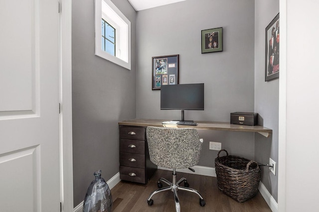 53 Ross Rd, Kennebunk, ME 04043 - office area featuring baseboards and wood finished floors