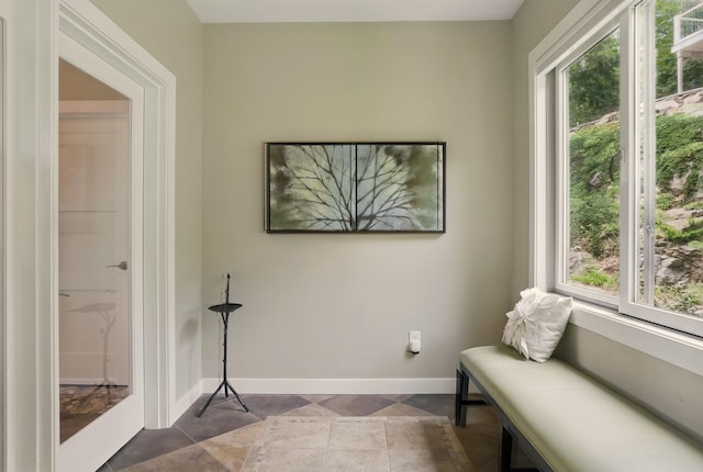 25 N Shore Rd, Windham, NH 03087 - living area featuring plenty of natural light, baseboards, and dark tile patterned floors
