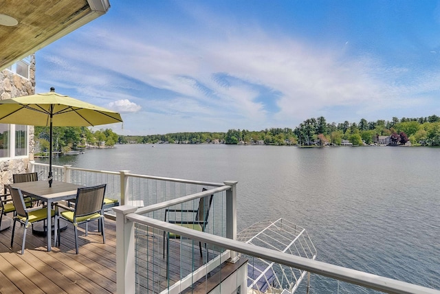 25 N Shore Rd, Windham, NH 03087 - dock area featuring a water view and outdoor dining area