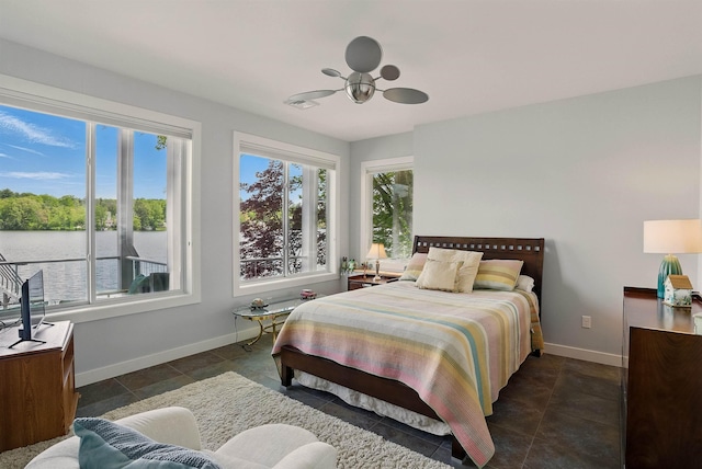 25 N Shore Rd, Windham, NH 03087 - bedroom with multiple windows, baseboards, and dark tile patterned flooring