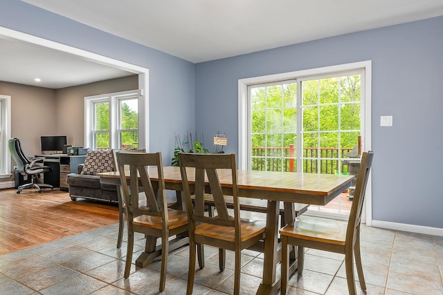 105 Fall Mill Rd, York, ME 03909 - dining room featuring an office area, baseboards, and recessed lighting