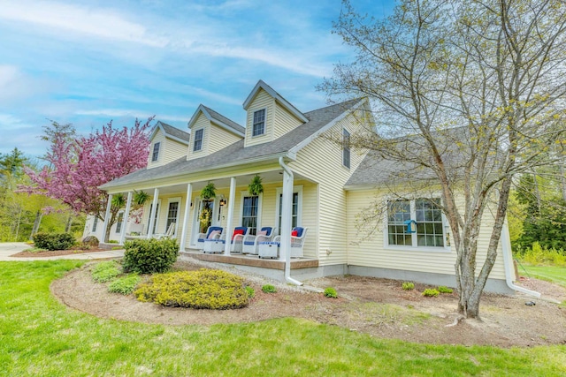 104 Champagne Cir, Campton, NH 03223 - new england style home featuring covered porch and roof with shingles