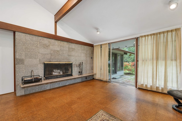 25 Wendover Way, Bedford, NH 03110 - unfurnished living room with a wall of windows, a glass covered fireplace, and tile patterned floors