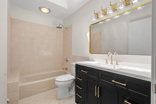 43 Sterling Pl, Bow, NH 03304 - full bathroom featuring toilet, shower / washtub combination, vanity, and tile patterned flooring