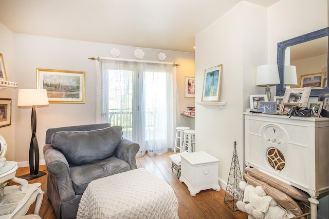 141 Hemmsted Cir # 6, Castleton, VT 05732 - living area featuring hardwood / wood-style flooring and baseboards