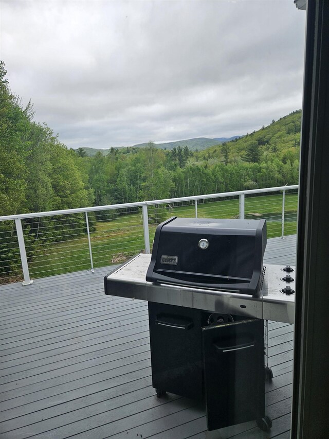 45 Deacon Willey Rd, Campton, NH 03223 - wooden deck featuring a view of trees and a grill
