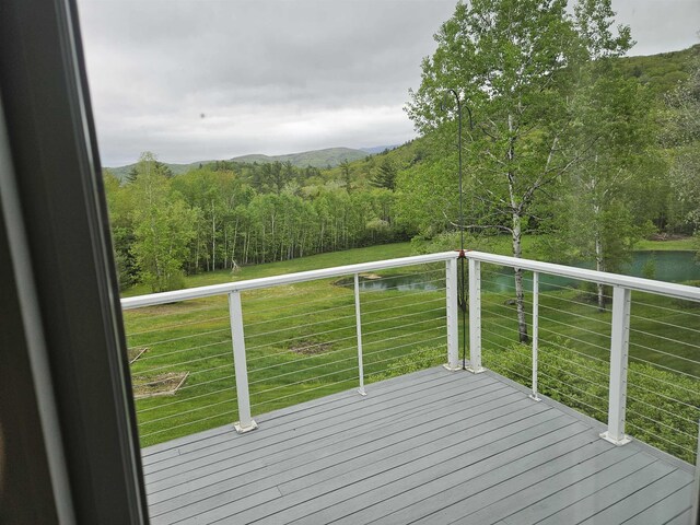 45 Deacon Willey Rd, Campton, NH 03223 - deck with a water and mountain view, a yard, and a forest view