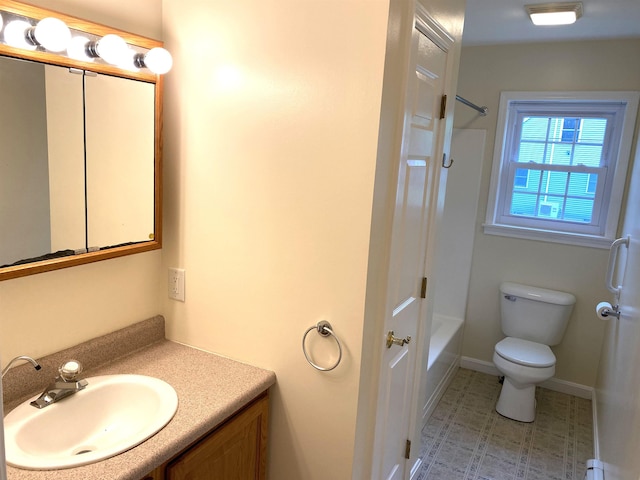 32 Henry Taylor St, Salem, NH 03079 - full bathroom with vanity, toilet, bathing tub / shower combination, and baseboards