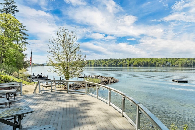 37 Port Wedeln Rd, Wolfeboro, NH 03894 - deck featuring a water view and a wooded view