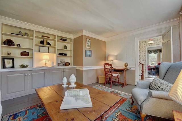 520 Washington Rd, Rye, NH 03870 - living area featuring ornamental molding and baseboards