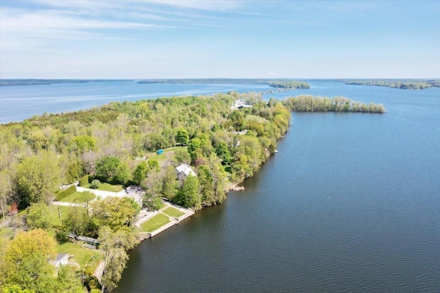 235 Pleasant View Dr, North Hero, VT 05474 - bird's eye view of a large body of water and a heavily wooded area