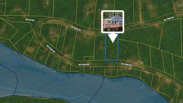239 NE Pond Rd, Milton, NH 03851 - aerial view of property's location with property parcel outlined