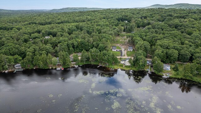 239 NE Pond Rd, Milton, NH 03851 - aerial overview of property's location featuring a heavily wooded area and a water and mountain view
