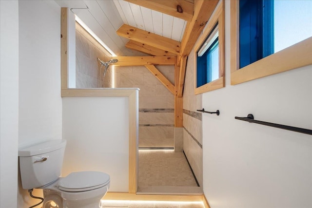 64 Atkins Farm Rd, Ferrisburgh, VT 05456 - full bathroom featuring toilet and tiled shower