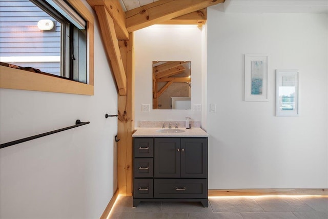 64 Atkins Farm Rd, Ferrisburgh, VT 05456 - bathroom featuring vanity and tile patterned floors