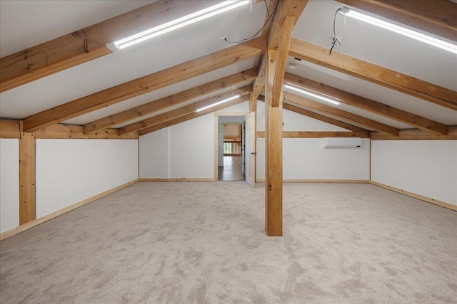 64 Atkins Farm Rd, Ferrisburgh, VT 05456 - additional living space featuring carpet flooring, a wall unit AC, and baseboards