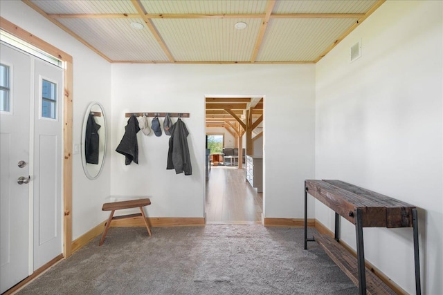 64 Atkins Farm Rd, Ferrisburgh, VT 05456 - foyer entrance with baseboards and carpet flooring