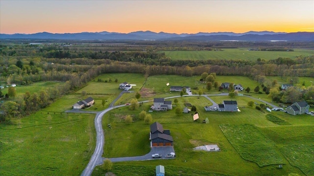 64 Atkins Farm Rd, Ferrisburgh, VT 05456 - aerial view at dusk of a mountain view and a rural view