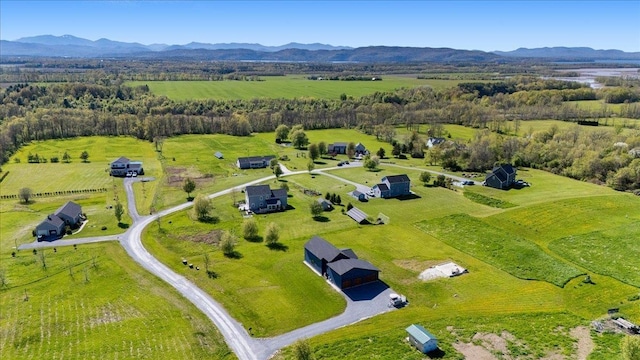 64 Atkins Farm Rd, Ferrisburgh, VT 05456 - aerial view of sparsely populated area with a mountainous background