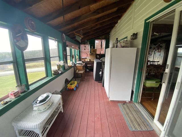 178 Parsons Rd, Wilmington, VT 05363 - sunroom / solarium with hardwood / wood-style flooring and wood ceiling