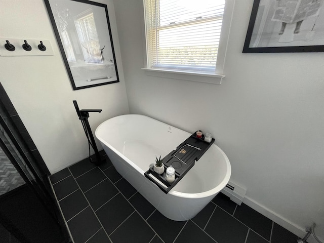 885 N St, Wells, VT 05774 - full bath with tile patterned flooring and a freestanding bath