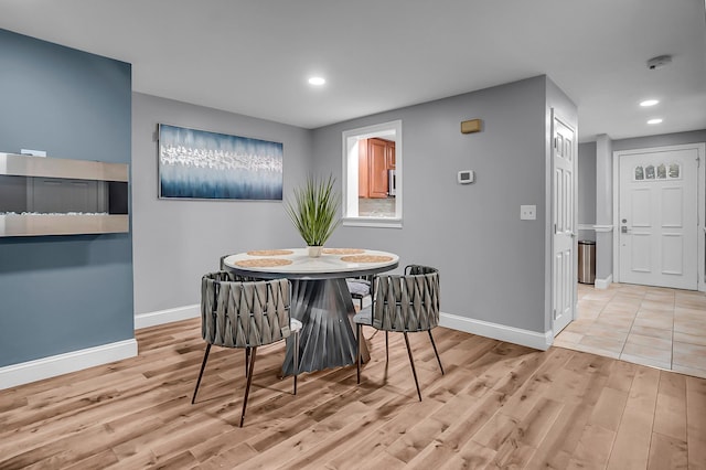 6 Swift Ln, Merrimack, NH 03054 - dining area featuring light wood-type flooring, baseboards, and recessed lighting