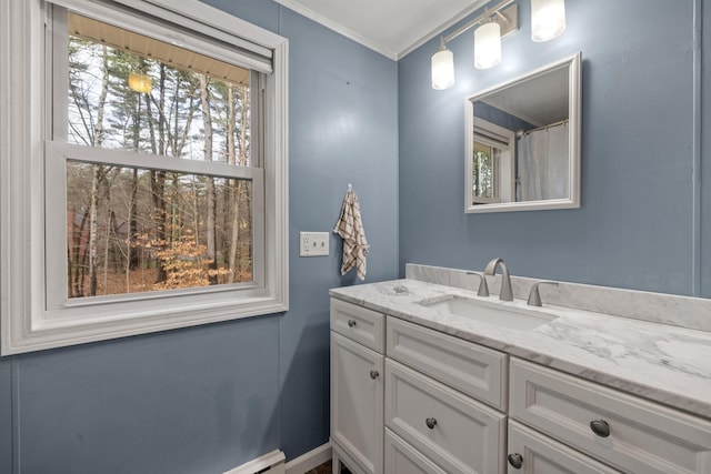 21 Regis Rd, Laconia, NH 03246 - full bath with vanity and crown molding