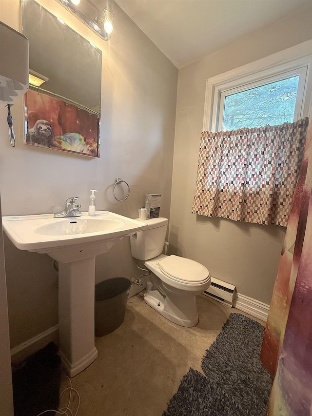 16 Townhouse Rd, Allenstown, NH 03275 - full bathroom with a baseboard radiator, toilet, and baseboards