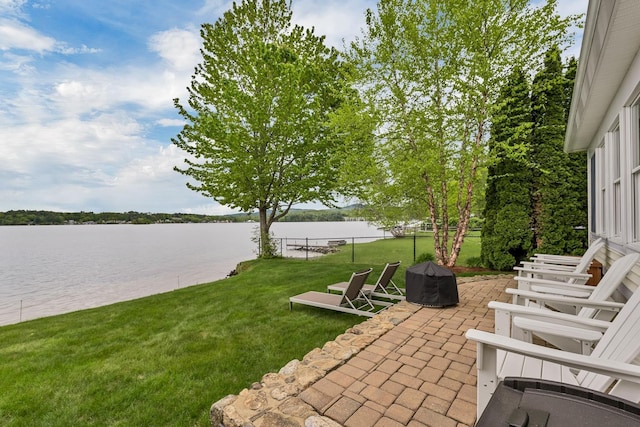 90 Paugus Park Rd, Laconia, NH 03246 - view of yard with a water view and a patio area