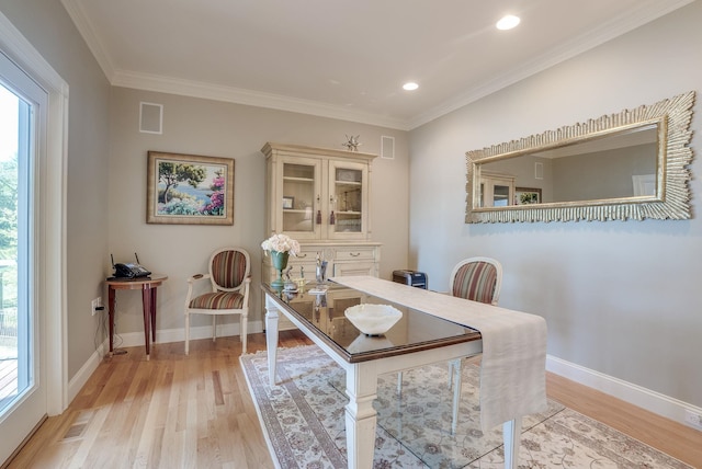 11 Clark Island Rd, Amherst, NH 03031 - office featuring light wood finished floors, ornamental molding, baseboards, and recessed lighting