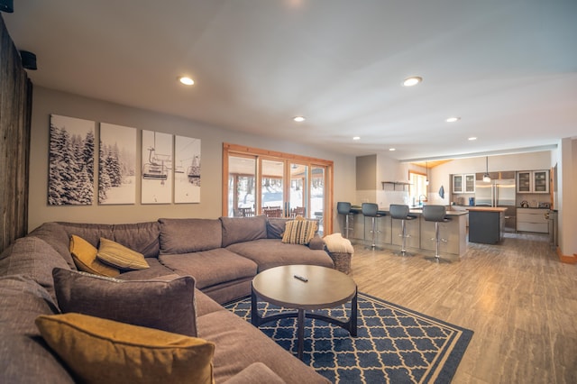 15 Spring Hill Rd, Dover, VT 05356 - living area with light wood-style floors and recessed lighting