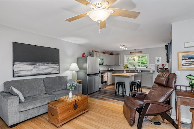 312 Browns Trce, Jericho, VT 05465 - living area featuring light wood-style floors and a ceiling fan