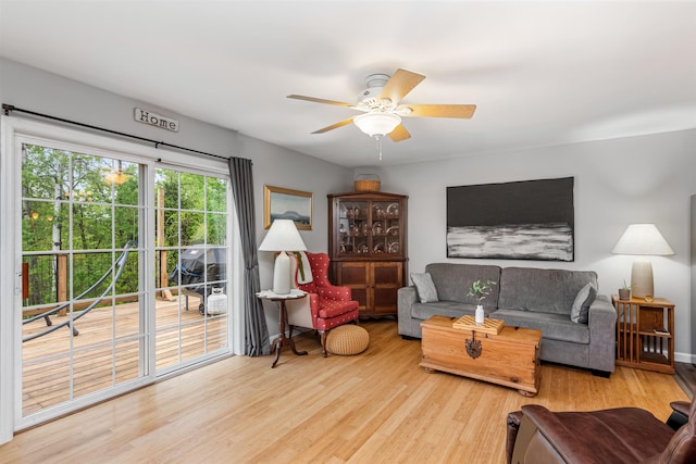 312 Browns Trce, Jericho, VT 05465 - living area featuring wood finished floors and ceiling fan