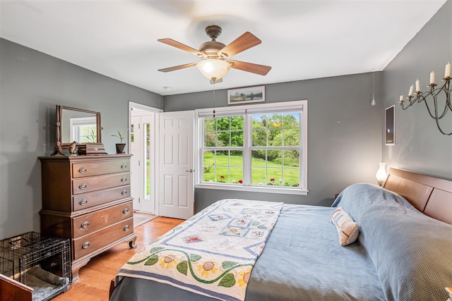 312 Browns Trce, Jericho, VT 05465 - bedroom featuring light wood-style floors and a ceiling fan