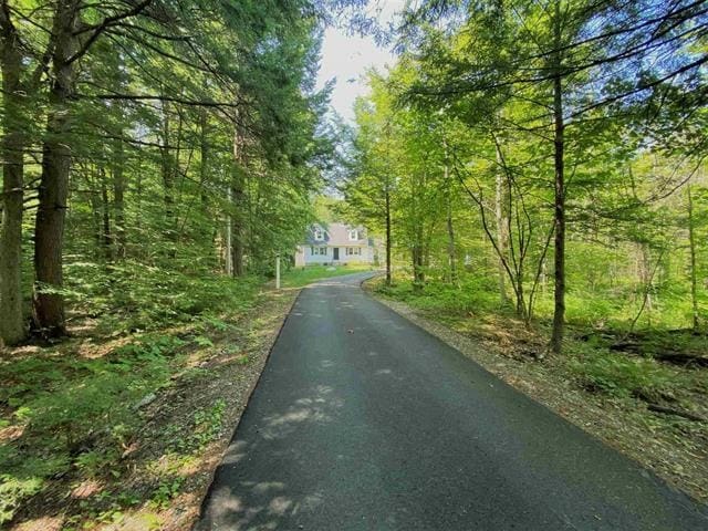 10 Irving Dr, Weare, NH 03281 - view of asphalt driveway with a forest view