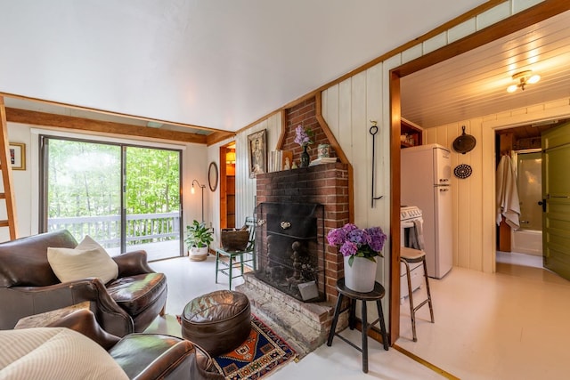 26 Don Gerry Rd, Bristol, NH 03222 - living area with a brick fireplace