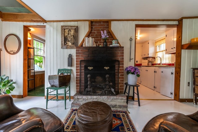 26 Don Gerry Rd, Bristol, NH 03222 - living area featuring wood walls and a fireplace