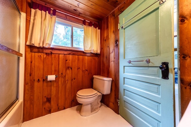 26 Don Gerry Rd, Bristol, NH 03222 - full bathroom with toilet, wood ceiling, and wood walls