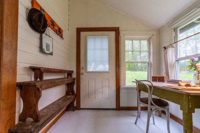26 Don Gerry Rd, Bristol, NH 03222 - doorway featuring healthy amount of natural light, tile patterned floors, and lofted ceiling