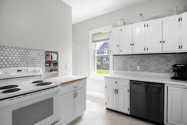 158 Clark Ave, Brattleboro, VT 05301 - kitchen with electric range, dishwasher, backsplash, and light countertops