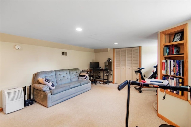 158 Clark Ave, Brattleboro, VT 05301 - workout room featuring carpet and recessed lighting
