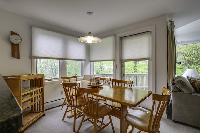 782 E Mountain Rd Unit C2, Killington, VT 05751 - dining area with light carpet and baseboard heating