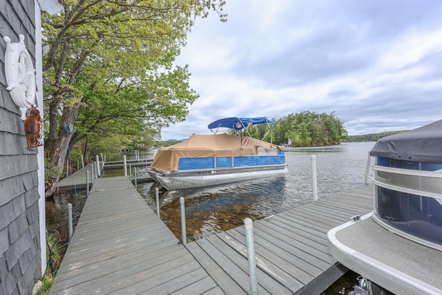 9 Winnisquam Shr, Tilton, NH 03276 - dock featuring a water view and boat lift