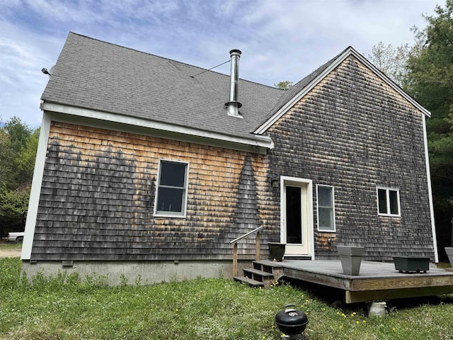 220 Foggs Ridge Rd, Ossipee, NH 03864 - rear view of property with a wooden deck
