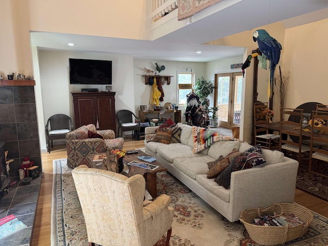 220 Foggs Ridge Rd, Ossipee, NH 03864 - living room with wood finished floors and recessed lighting