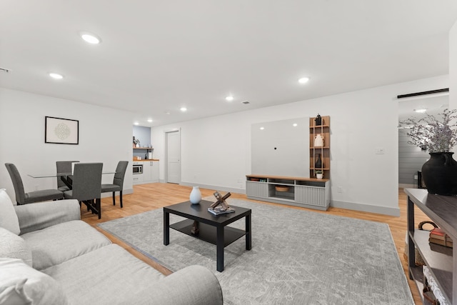 36 Caspian Ln, Shelburne, VT 05482 - living area with light wood-style flooring, recessed lighting, and baseboards