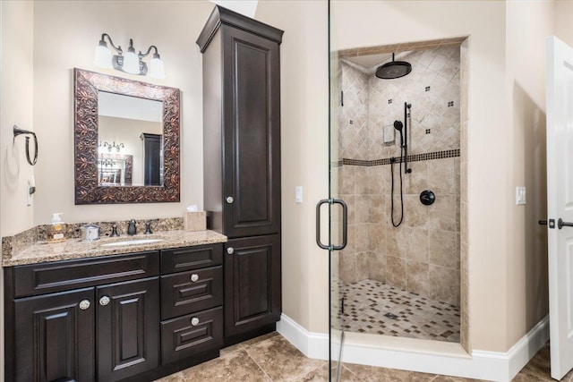 72 Settlers Ct, Bedford, NH 03110 - full bathroom featuring baseboards, a shower stall, and vanity