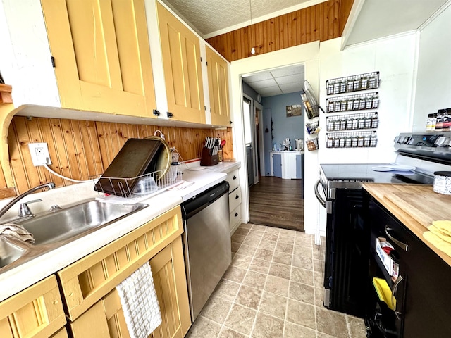 15 Park St, Colebrook, NH 03576 - kitchen featuring range with electric stovetop, dishwasher, and a sink