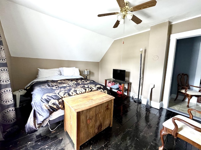 15 Park St, Colebrook, NH 03576 - bedroom featuring vaulted ceiling and ceiling fan