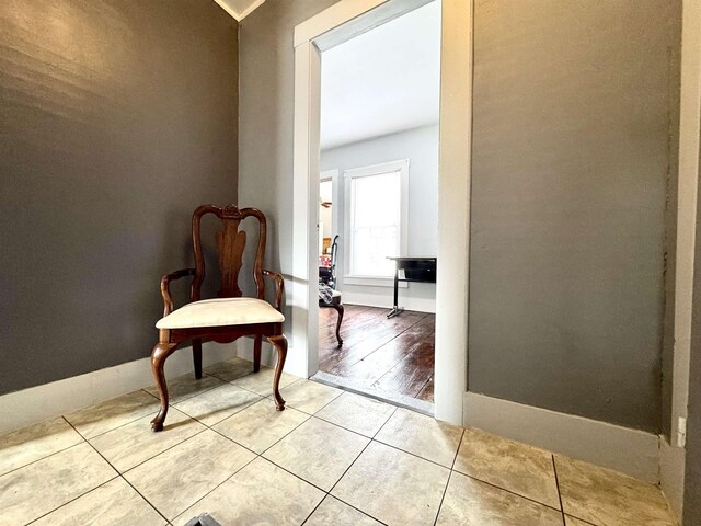15 Park St, Colebrook, NH 03576 - corridor featuring light tile patterned flooring and baseboards